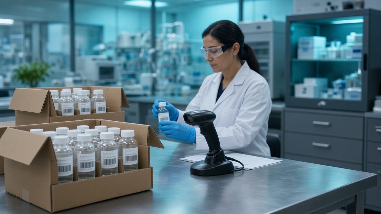 Contract testing laboratory receiving inbound samples